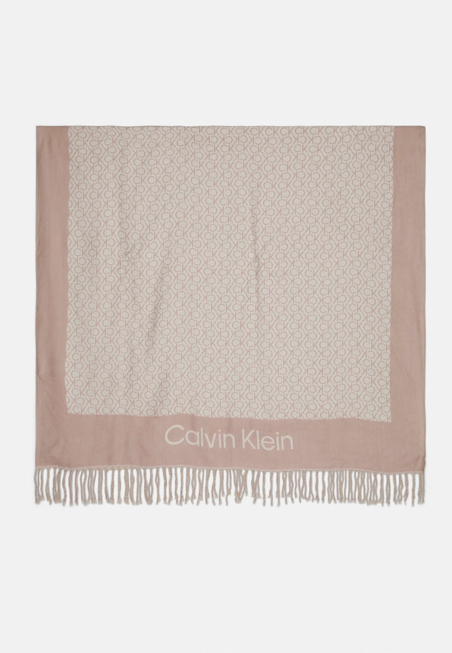 Calvin Klein Fringes Monogram Scarf - Sjaal - Doeskin
