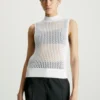 Calvin Klein Openwork Tank - Top - Bright White