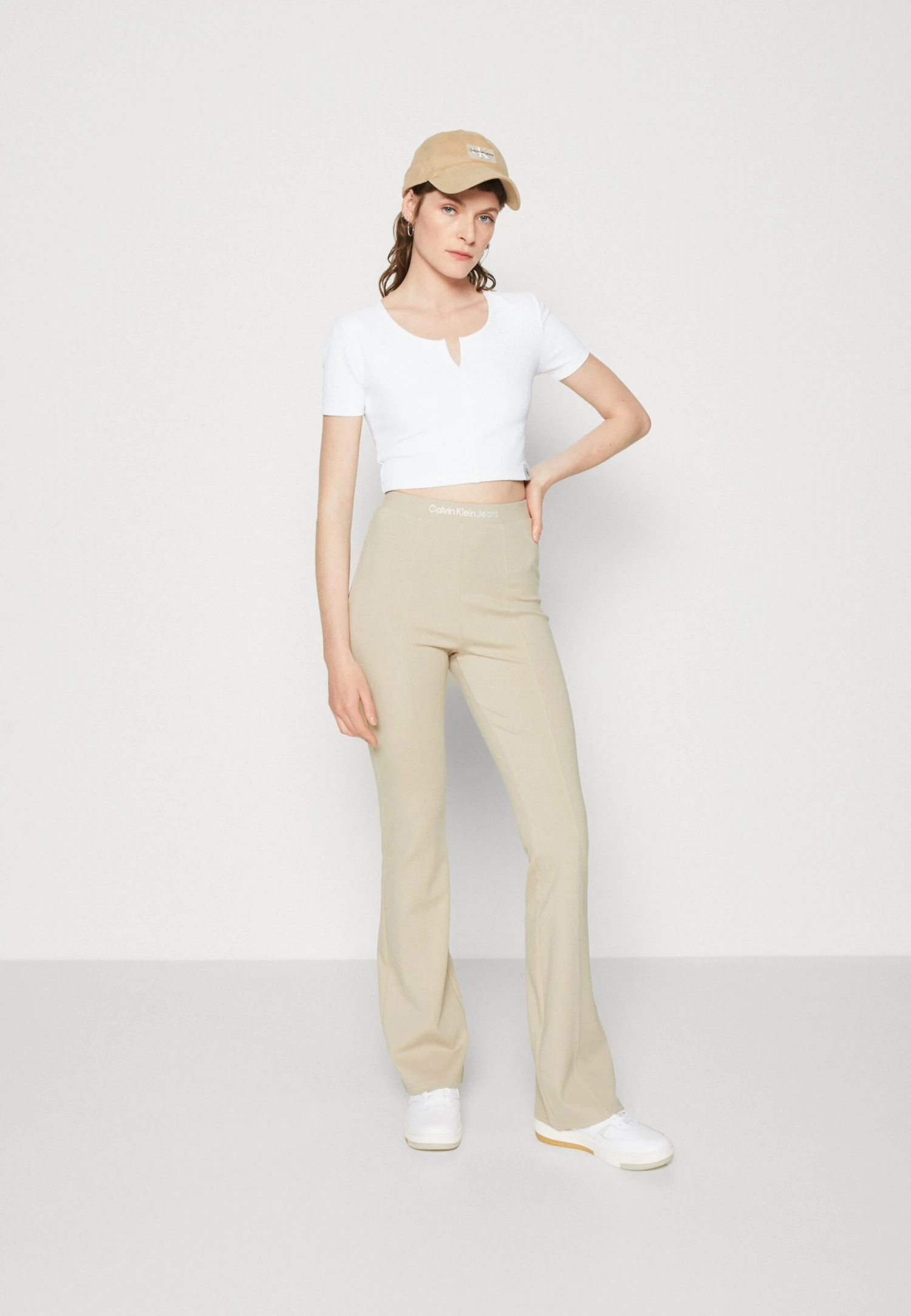 Calvin Klein Jeans Logo Elastic Milano - Legging - Plaza Taupe - Afbeelding 2