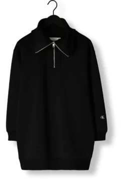 Calvin Klein Spacer Zip Loose Maat - Jurk - Zwart
