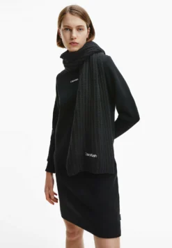 Calvin Klein Oversized Logo- Sjaal - Ck Black