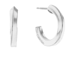 Calvin Klein Polished Ss Twist Hoop - Oorbellen - Silver Coloured