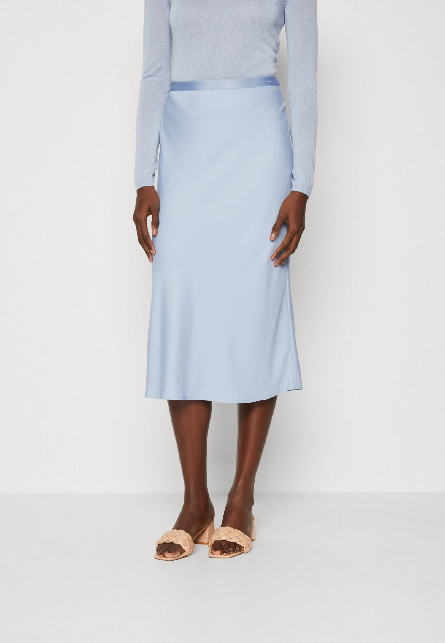 Calvin Klein Bias Cut Midi Skirt - Kokerrok - Blue Chime