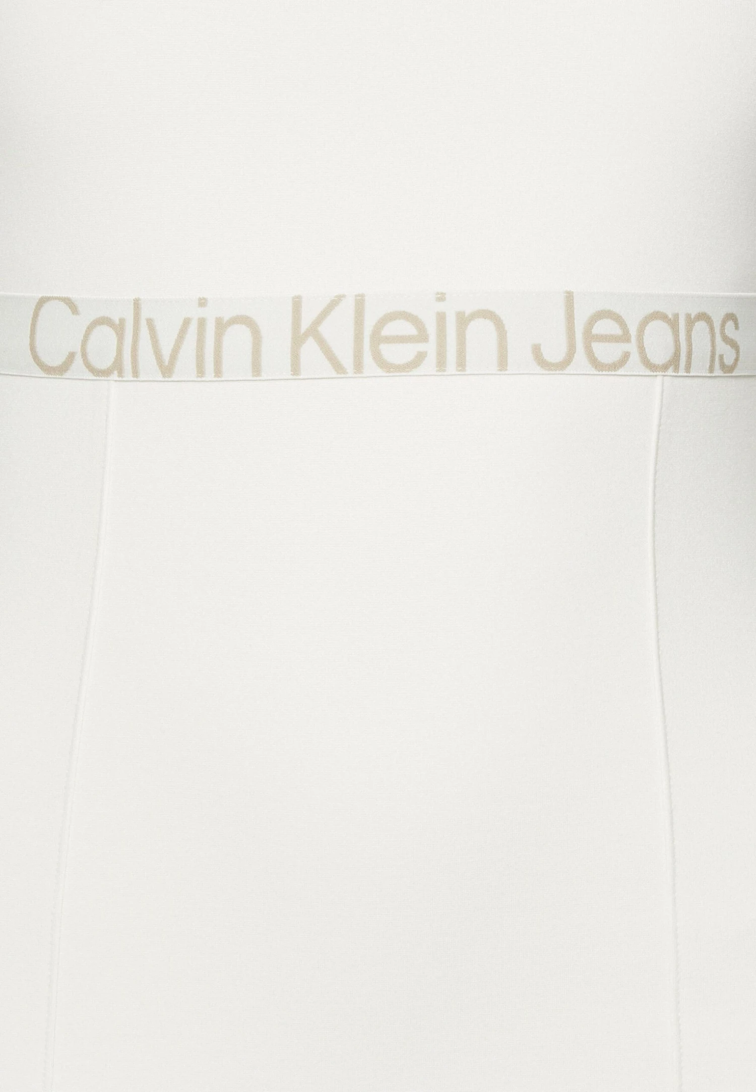 Calvin Klein Jeans Logo Elastic Milano Dress - Etui-Jurk - Ivory / Plaza Taupe - Afbeelding 6