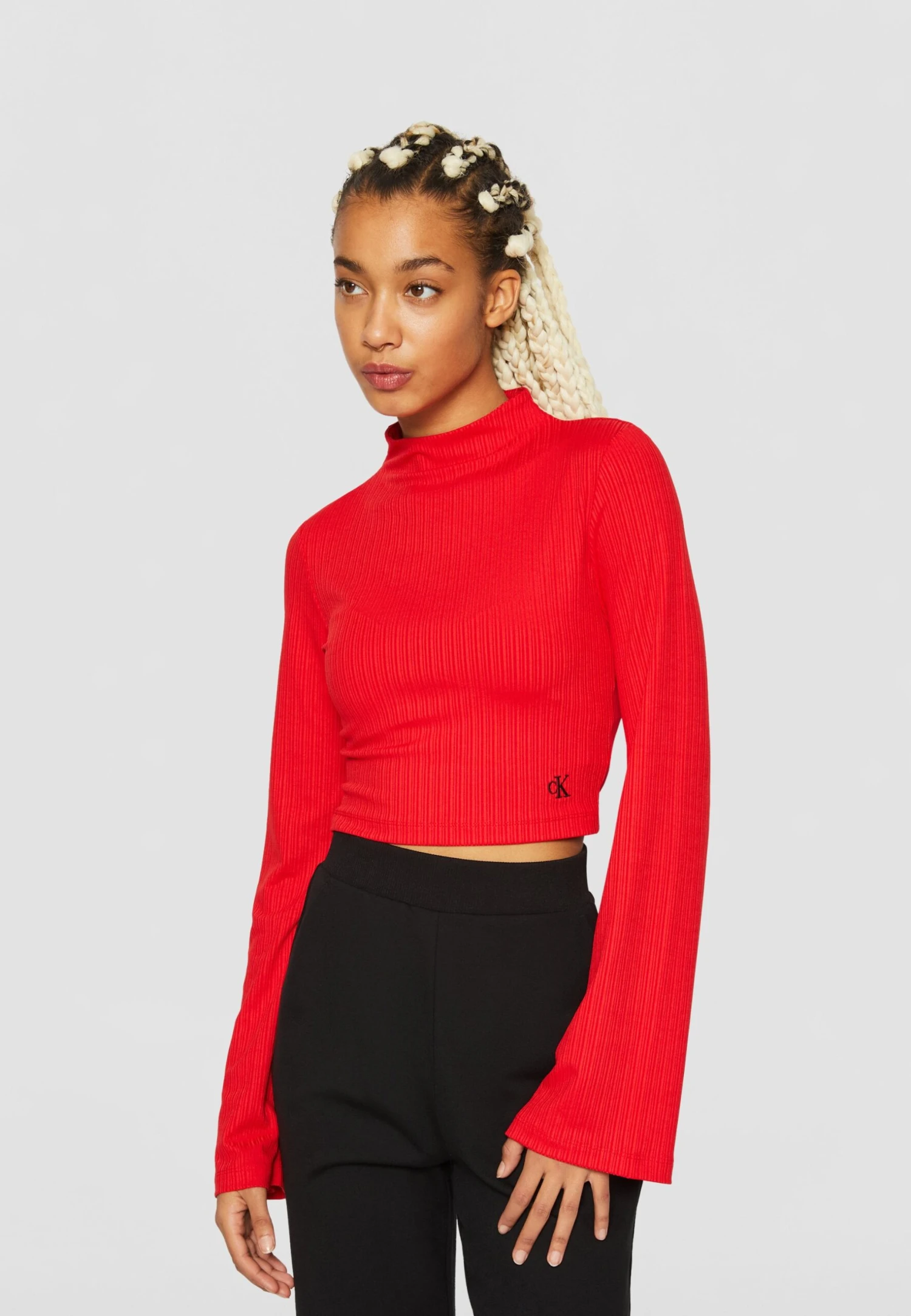 Calvin Klein Jeans High Neck Long Sleeve - Longsleeve - Candy Apple - Afbeelding 3