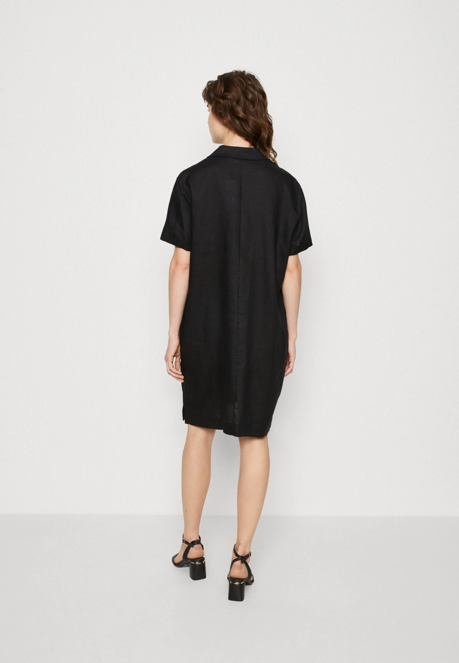 Calvin Klein Linen ShortsleeveMini Dress - Jurk - Ck Black - Afbeelding 3