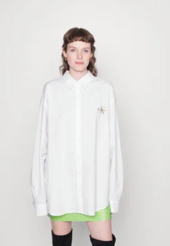 Calvin Klein Jeans Monologo Relaxed Shirt - Blouse - Bright White