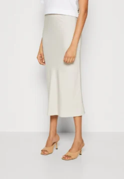 Calvin Klein Bias Cut Midi Skirt - Kokerrok - Silver Gray
