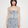 Calvin Klein Jeans Corset Vest - Blouse - Denim Light