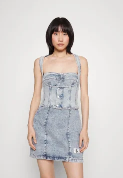 Calvin Klein Jeans Corset Vest - Blouse - Denim Light