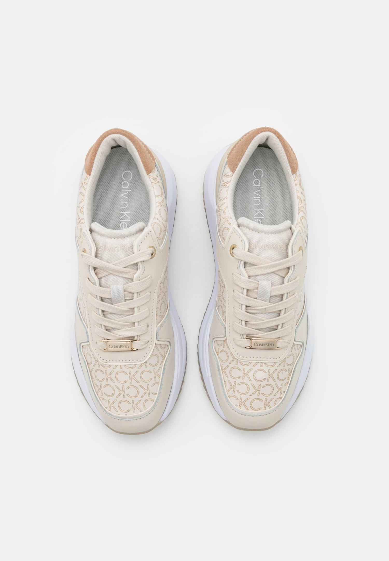 Calvin Klein Chunky Intern Wedge Lace Up - Sneakers Laag - Dark Ecru/Silver Mono - Afbeelding 6