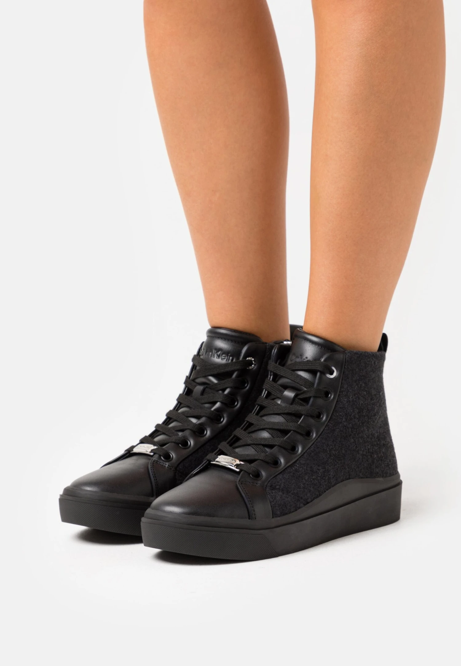 Calvin Klein Cupsole Wave - Sneakers Hoog - Dark Grey