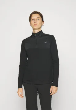 Cecily Hybrid Quarter Zip - Trui - Black