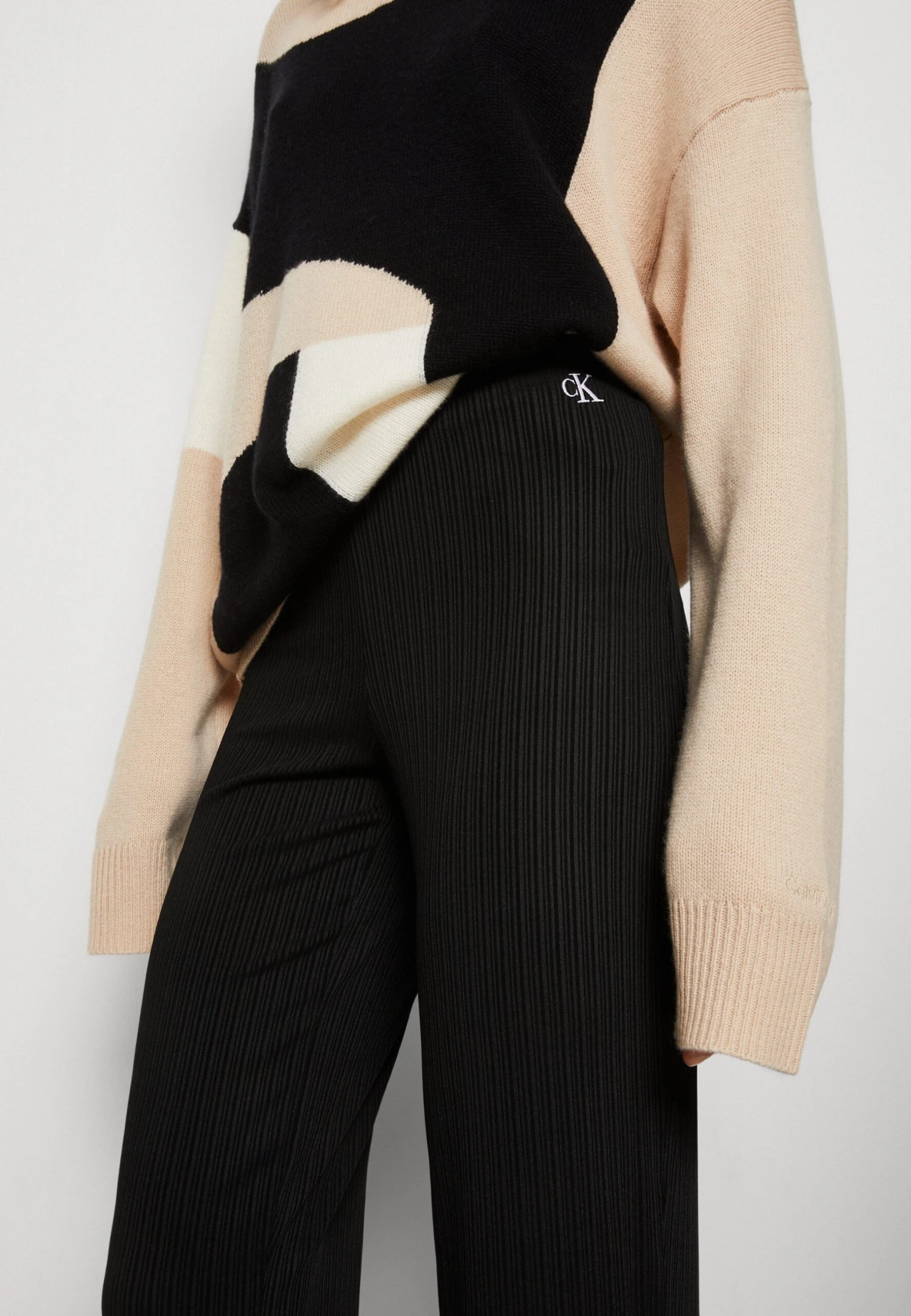 Calvin Klein Jeans Shiny Wide Leg Pants - Broek - Ck Black - Afbeelding 6