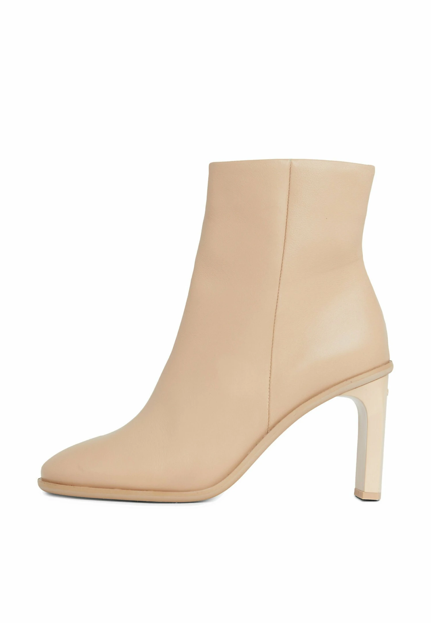 Calvin Klein Curved Stil - Enkellaarsjes Met Hoge Hak - Ck Nude