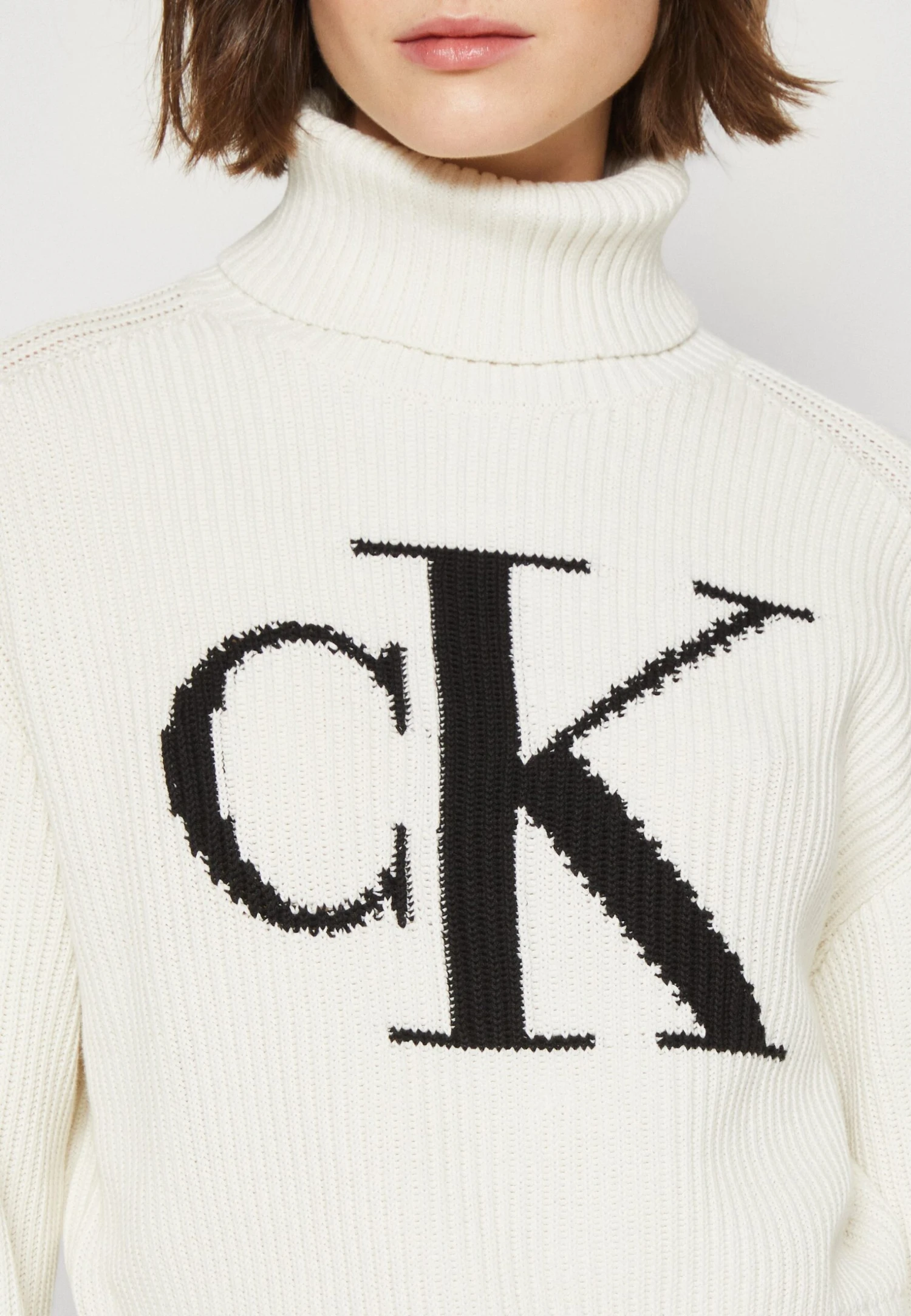 Calvin Klein Jeans Blown Up Loose Sweater - Trui - Ivory - Afbeelding 6