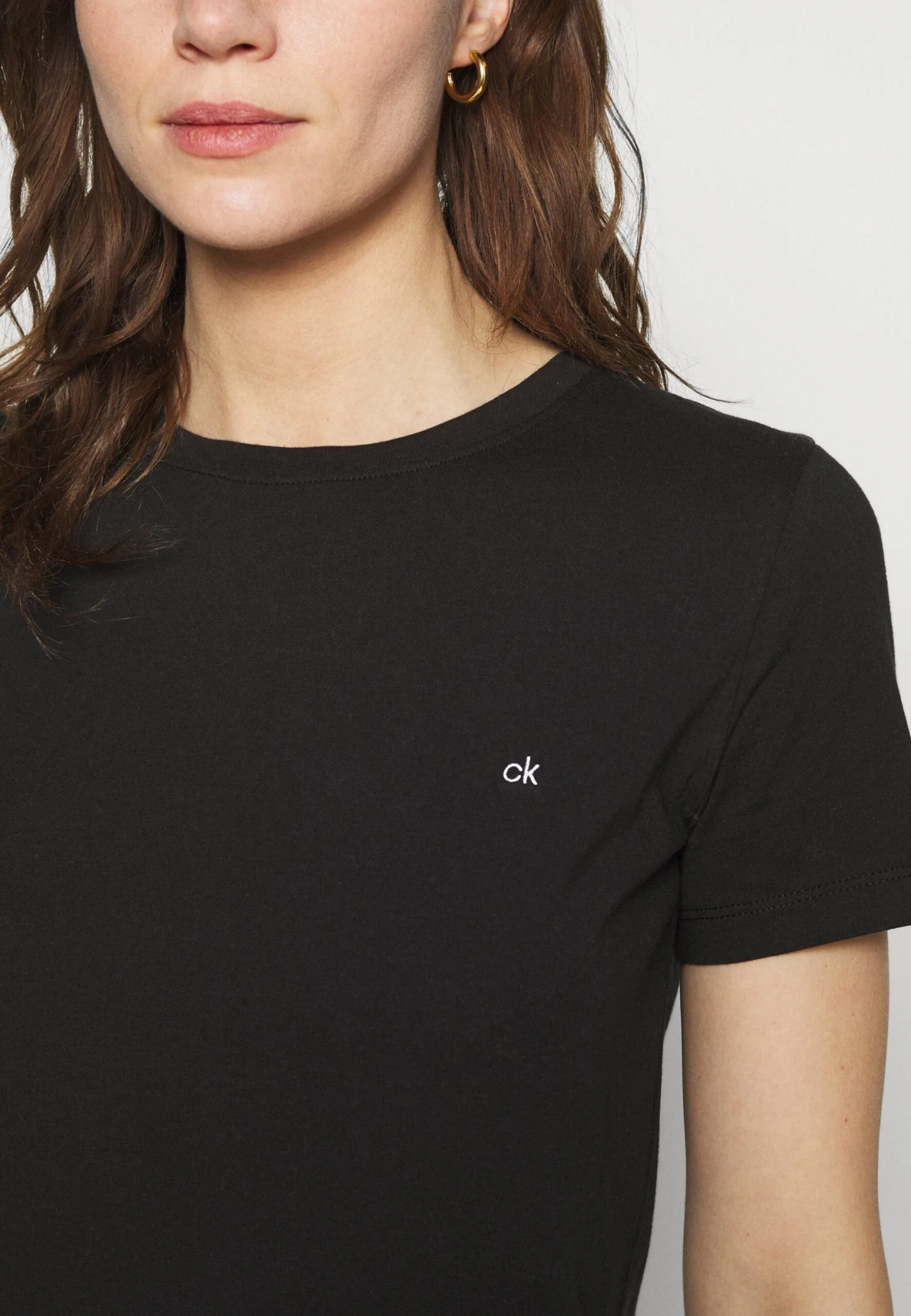 Calvin Klein Small Neck- T-Shirt Basic - Black - Afbeelding 6