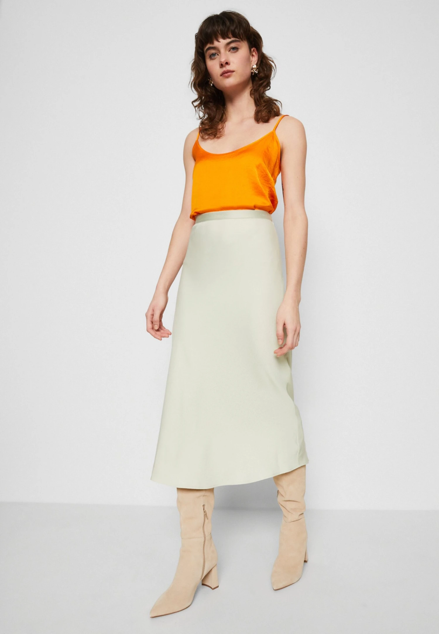 Calvin Klein Bias Cut Midi Skirt - Kokerrok - Vintage Ivory - Afbeelding 4