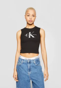 Calvin Klein Jeans Archival Monologo - Top - Ck Black