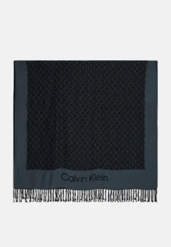 Calvin Klein Fringes Monogram Scarf - Sjaal - Black