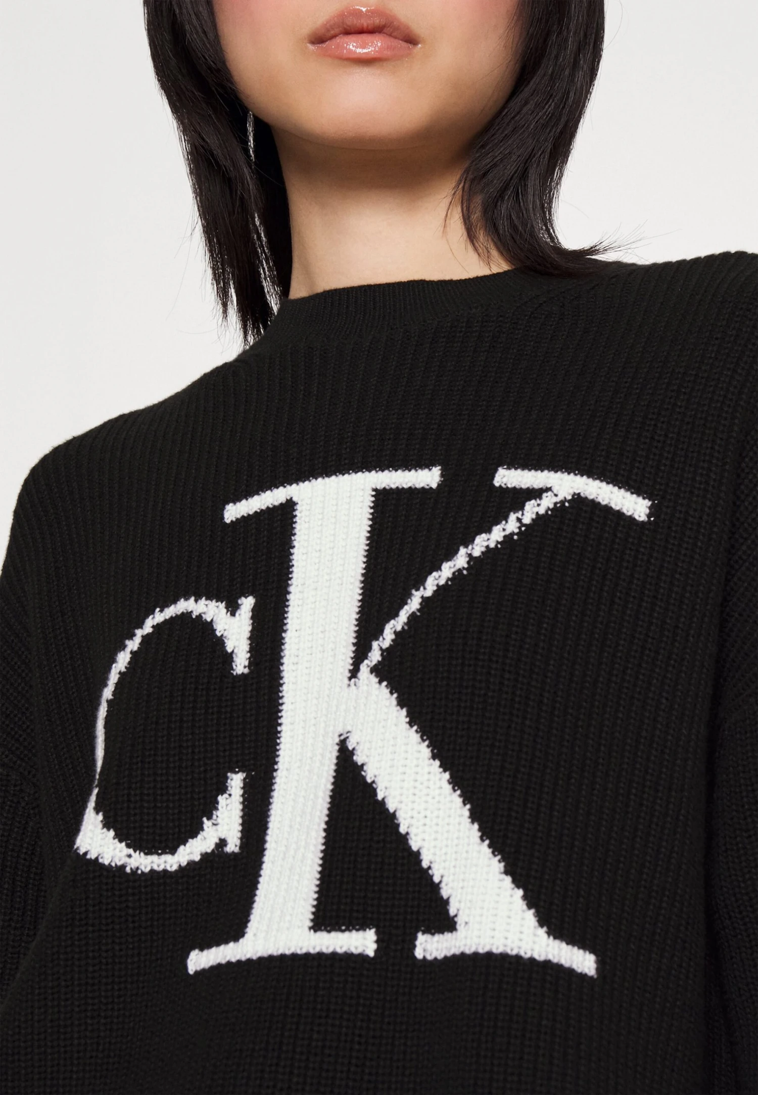Calvin Klein Jeans Intarsia Loose Sweater - Trui - Black - Afbeelding 6