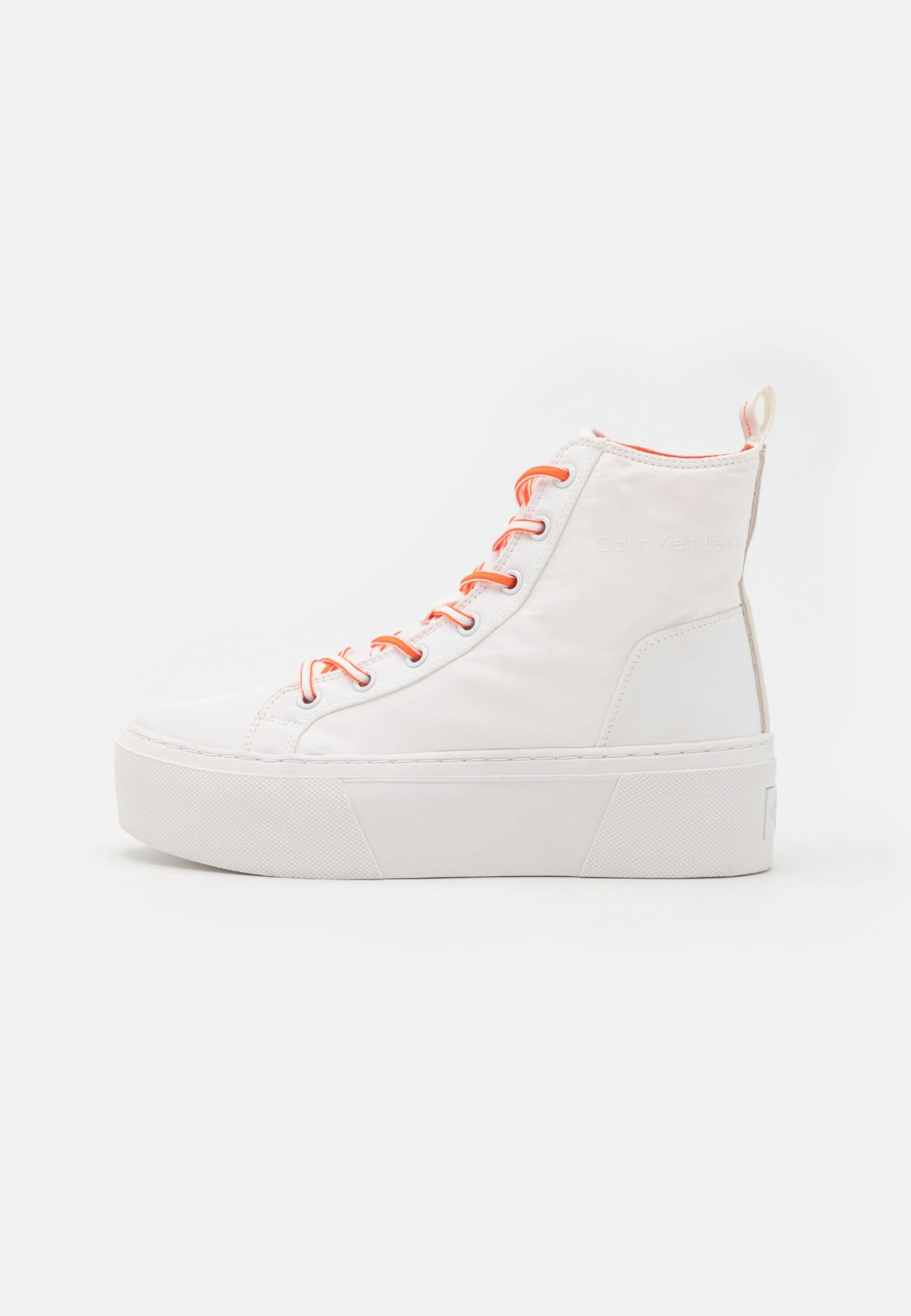 Calvin Klein Jeans Flatform Cupsole Mid Softny - Sneakers Hoog - White/Firecracker - Afbeelding 2