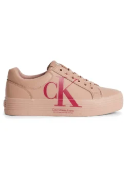 Calvin Klein Jeans Vulc Flatform Over Brand - Sneakers Laag - Cafe Creme/Merlot