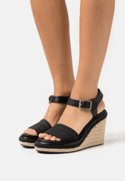 Calvin Klein Wedge- Sandalen Met Plateauzool - Black