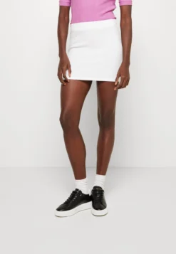 Calvin Klein Jeans Slub Skirt - Minirok - Bright White
