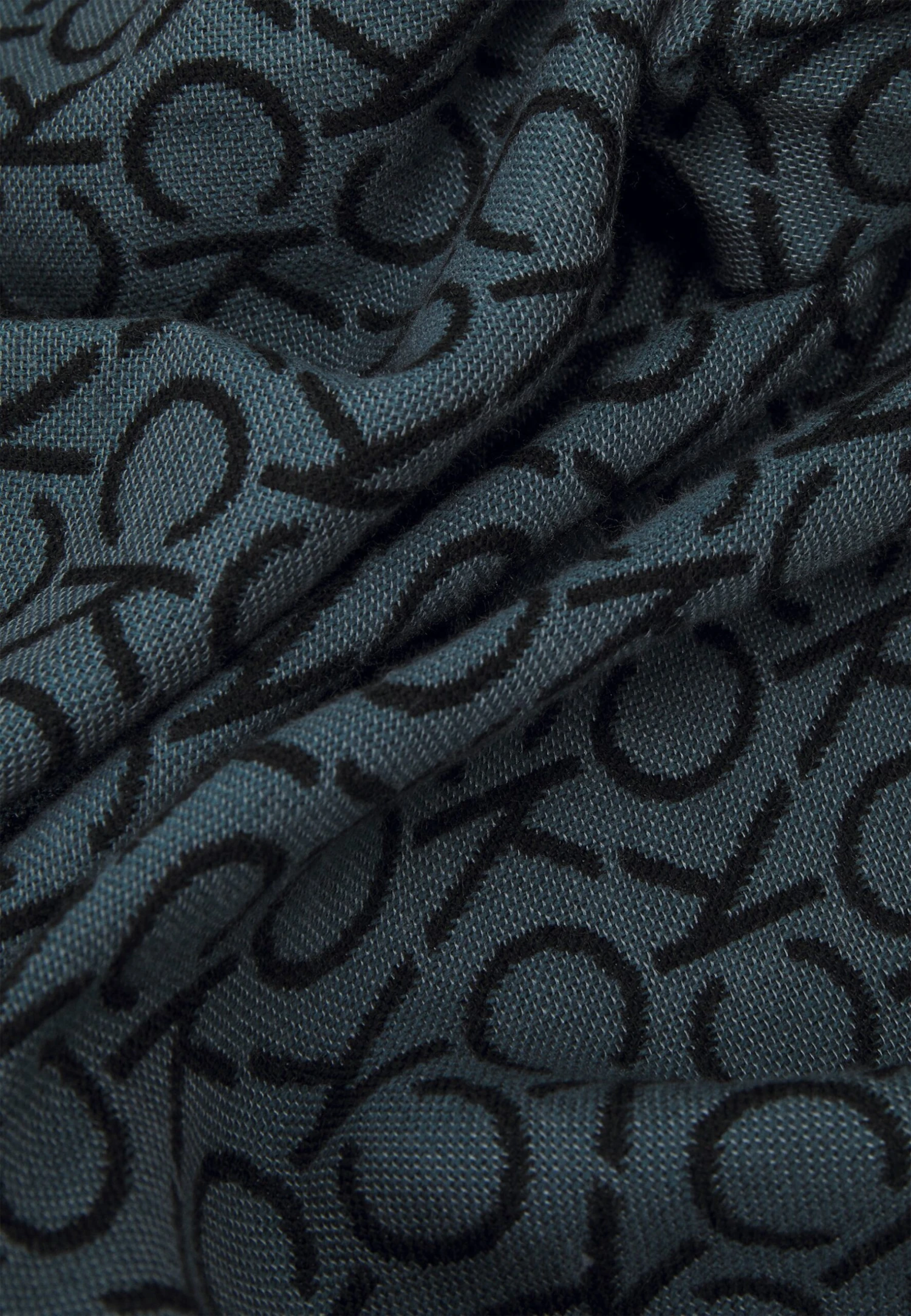 Calvin Klein Fringes Monogram Scarf - Sjaal - Black - Afbeelding 2