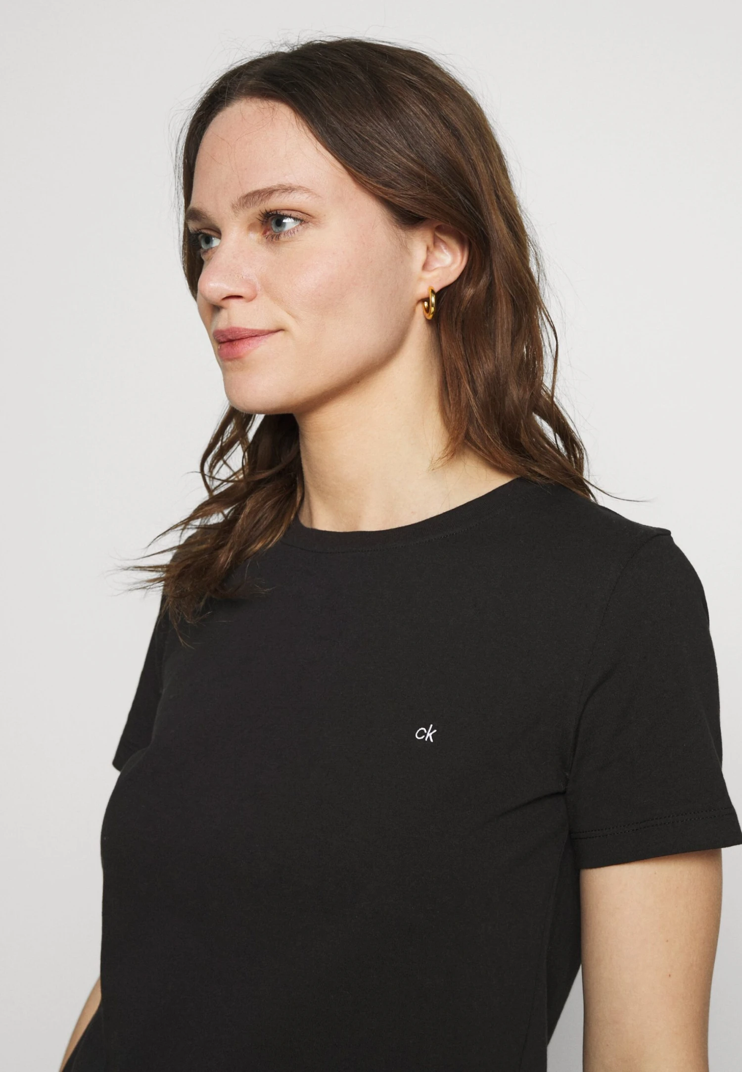 Calvin Klein Small Neck- T-Shirt Basic - Black - Afbeelding 4
