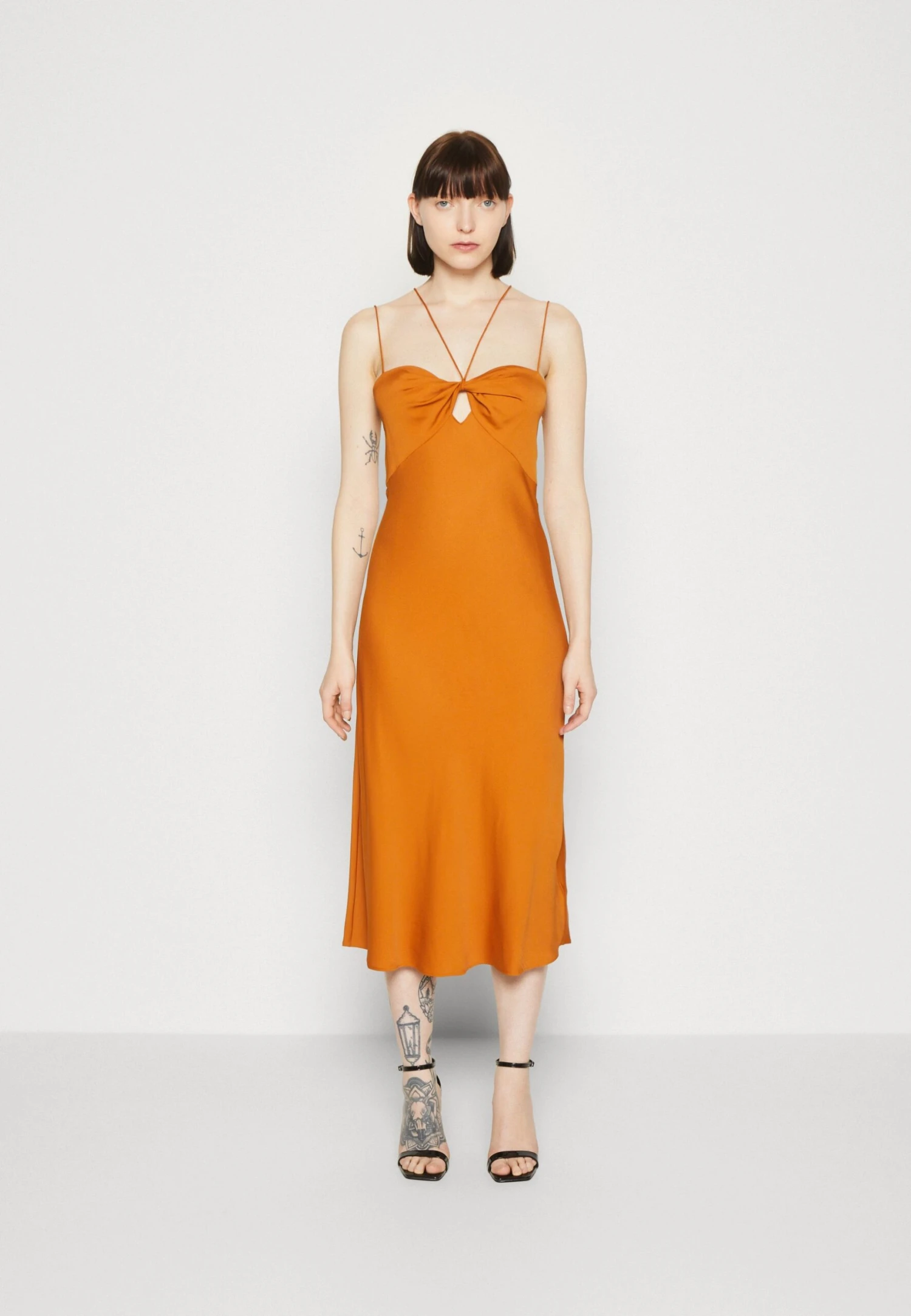 Calvin Klein Micro Strap Twist Slip Dress - Cocktailjurk - Allspice