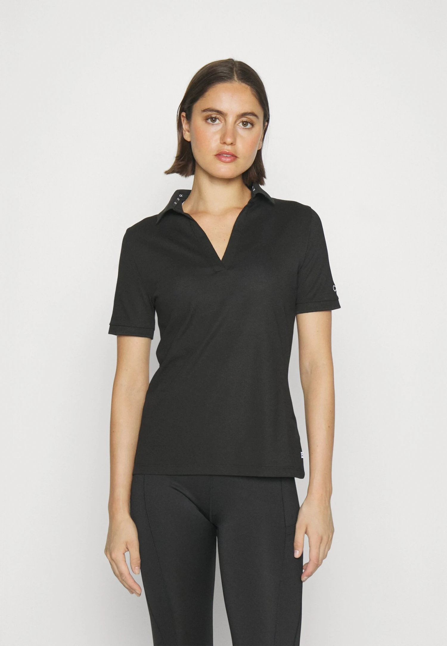 Open Neck - Poloshirt - Black