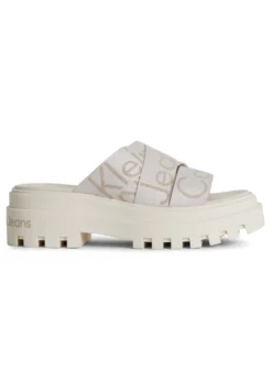 Calvin Klein Jeans Toothy Combat Sandal Webbing - Muiltjes - Ancient White