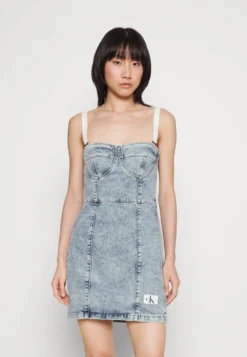 Calvin Klein Jeans Corset Dress - Spijkerjurk - Denim Light