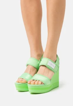 Calvin Klein Jeans Wedge Badge - Sandalen Met Plateauzool - Live Mist