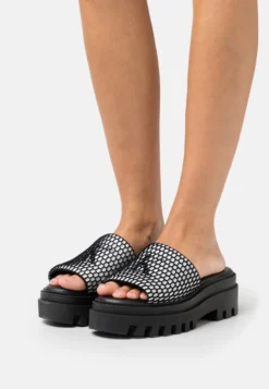 Calvin Klein Jeans Toothy Combat- Muiltjes Met Hak - Black