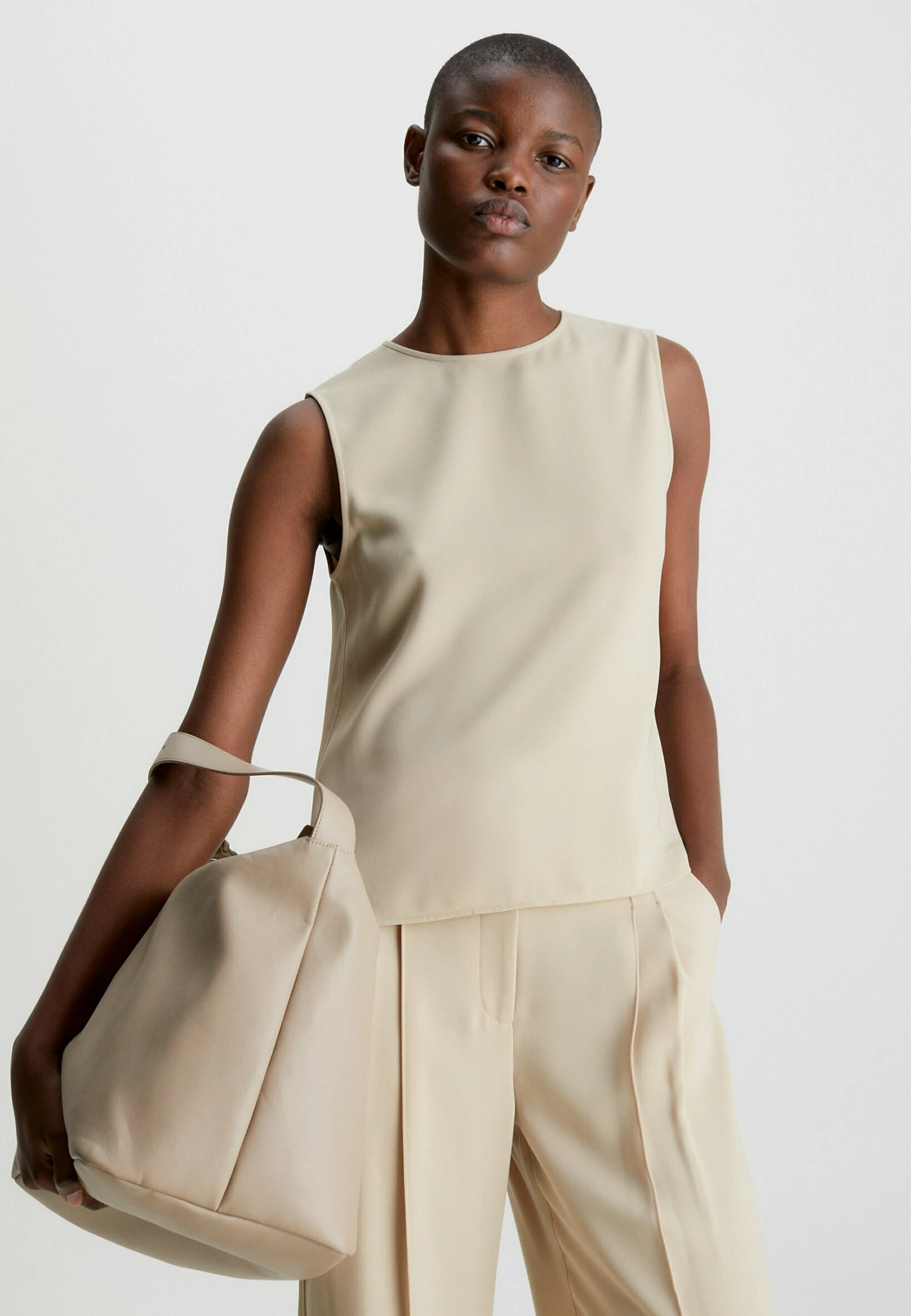 Calvin Klein Structure Tank- Top - Pastel Sand