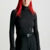 Calvin Klein Jeans Split Sleeve Roll Neck - Trui - Ck Black