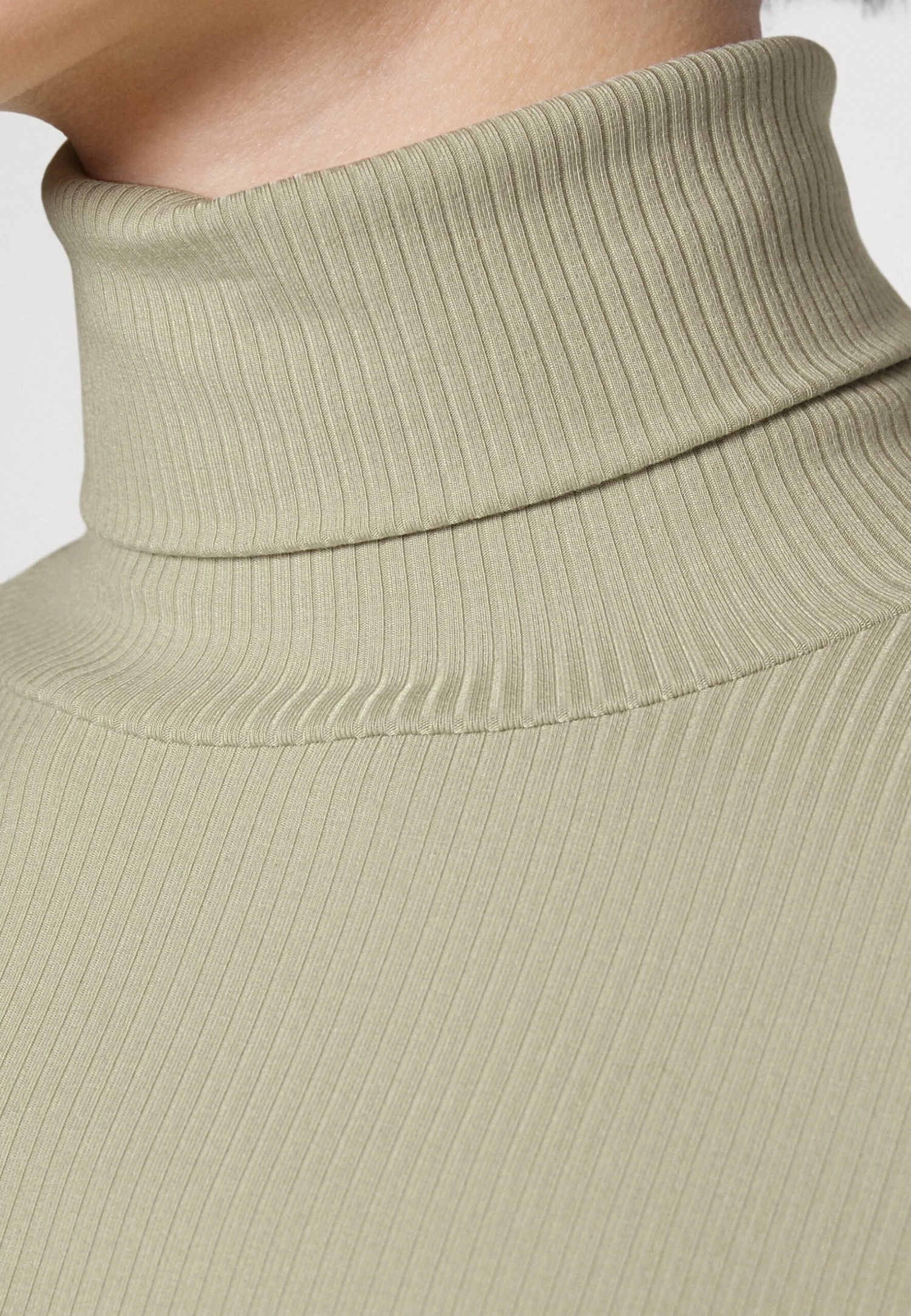 Calvin Klein Rib Roll Neck Long Sleeve - Longsleeve - Moss Gray - Afbeelding 5