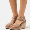 Calvin Klein Wedge- Sandalen Met Plateauzool - Safari