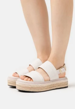 Calvin Klein Flatform Wedge- Sandalen Met Plateauzool - Crystal Gray