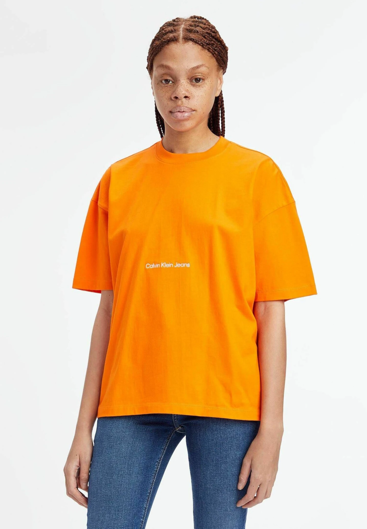 Calvin Klein Jeans Institutional Boyfriend - T-Shirt Basic - Orange