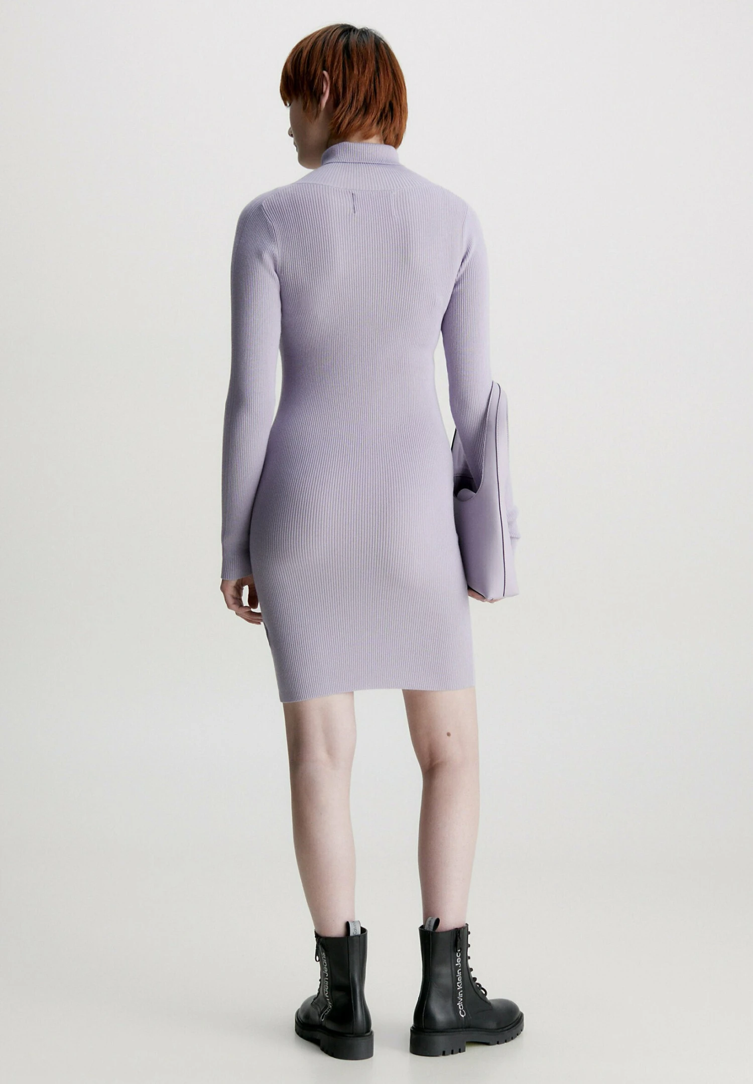 Calvin Klein Jeans Badge Roll Neck Dress - Etui-Jurk - Lavender Aura - Afbeelding 2