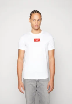 Calvin Klein Jeans Small Center Box Tee Unisex - T-Shirt Bh - Bright White