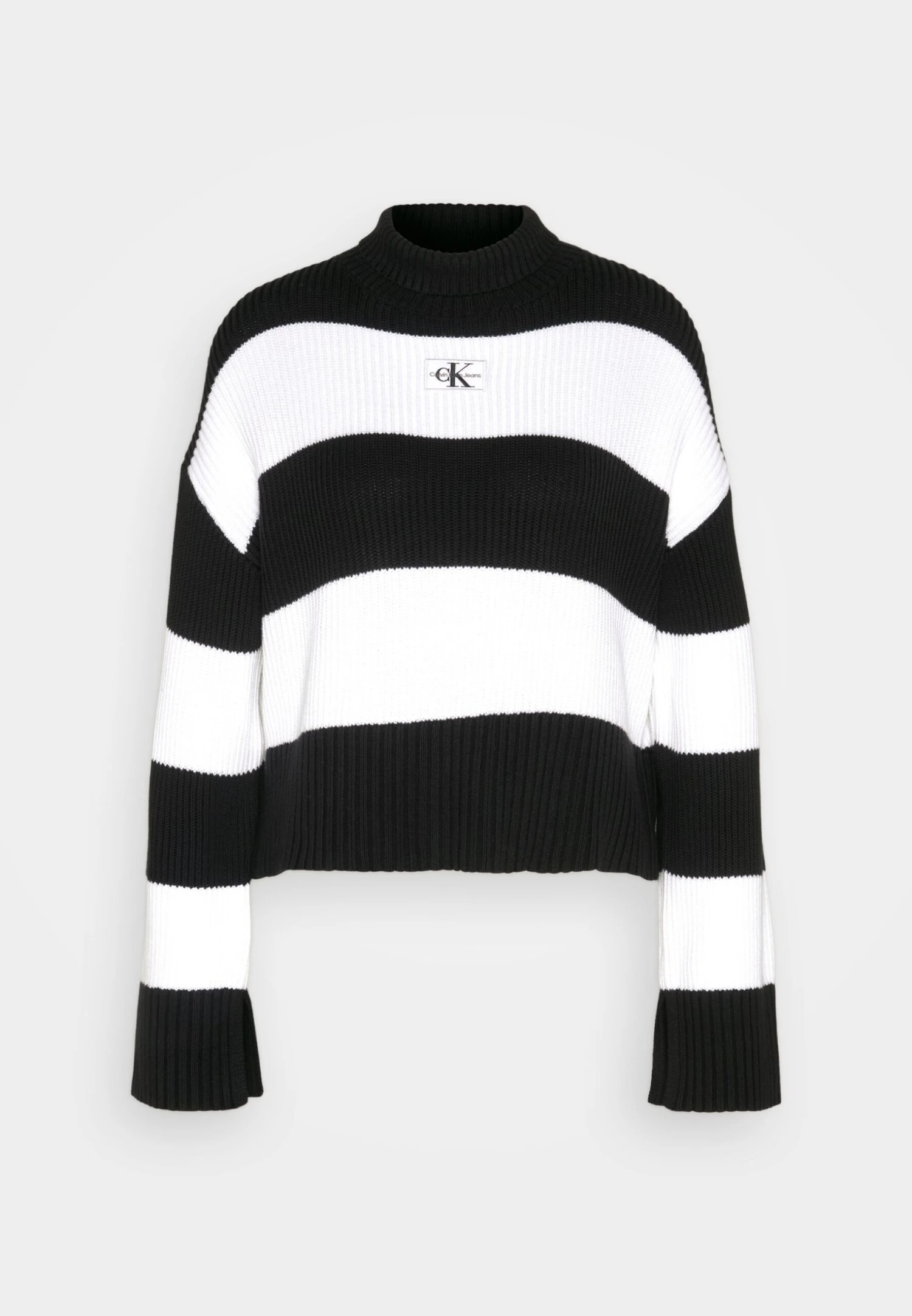 Calvin Klein Jeans Label Chunky Sweater - Trui - Black/Bright White - Afbeelding 5