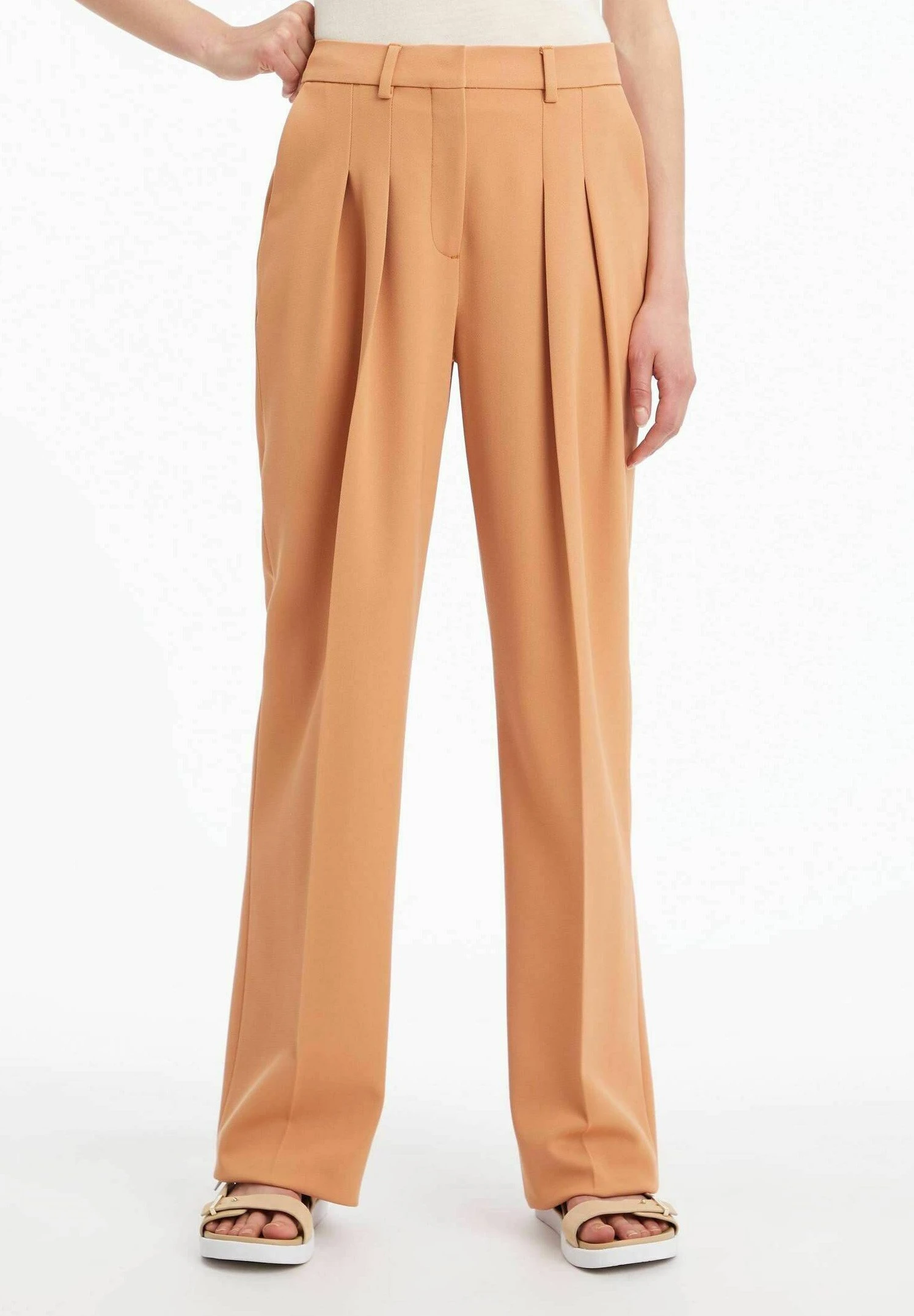 Calvin Klein Ten Twill Pleated - Broek - Camel
