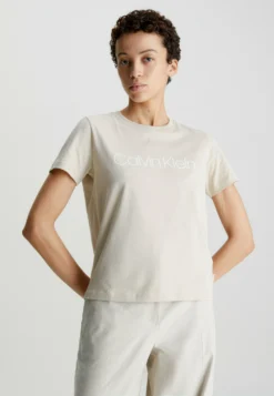 Calvin Klein Core Logo - T-Shirt Print - Buttercream Frost