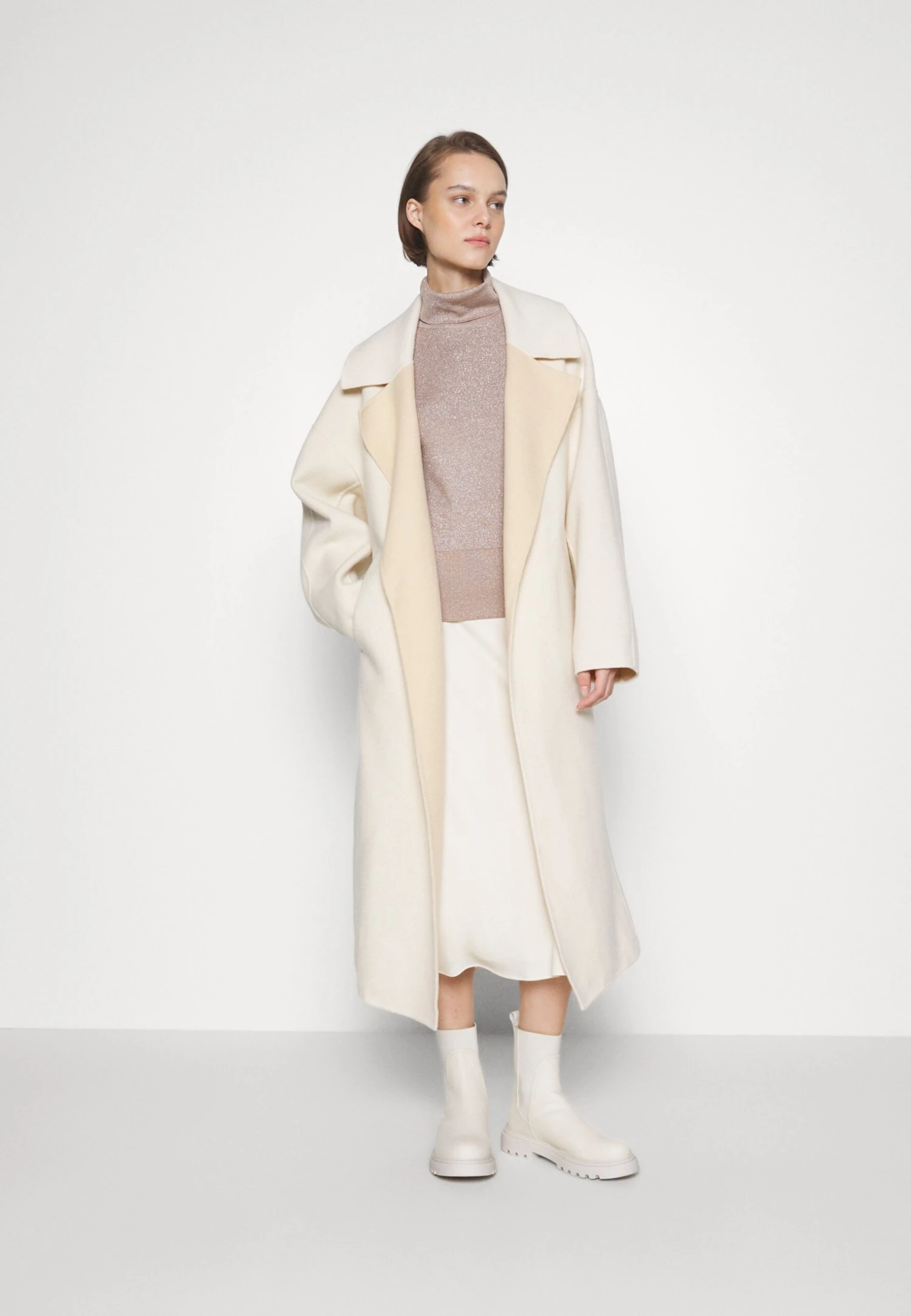 Calvin Klein Bias Cut Midi Skirt - Kokerrok - Seedpearl - Afbeelding 2