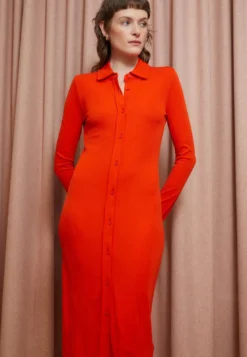 Calvin Klein Fluid Shirt Dress - Gebreide Jurk - Poinciana